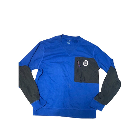 COACH Men’s Mixed Media Sweatshirt Blue / Black Size M