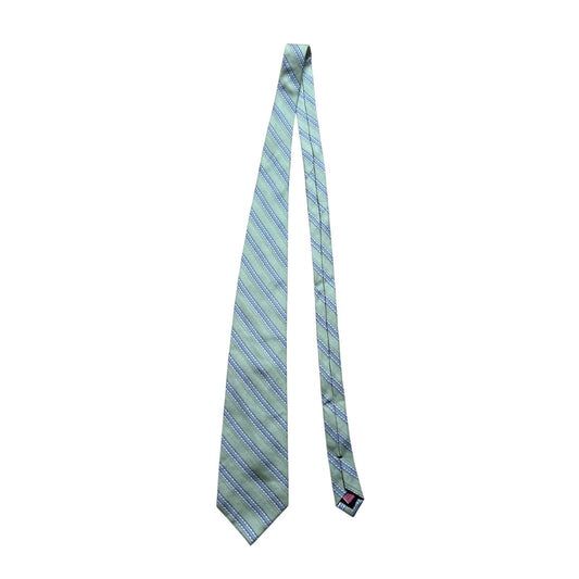 Vineyard Vines Men Green/Blue Striped Tie 100% Silk