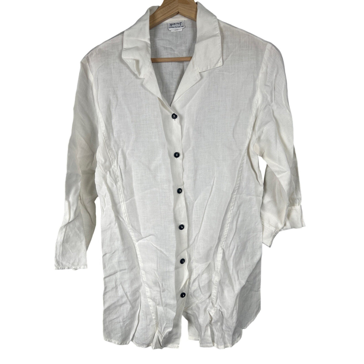 Habitat Clothes To live in Small Linen Long Sleeve Women's Top