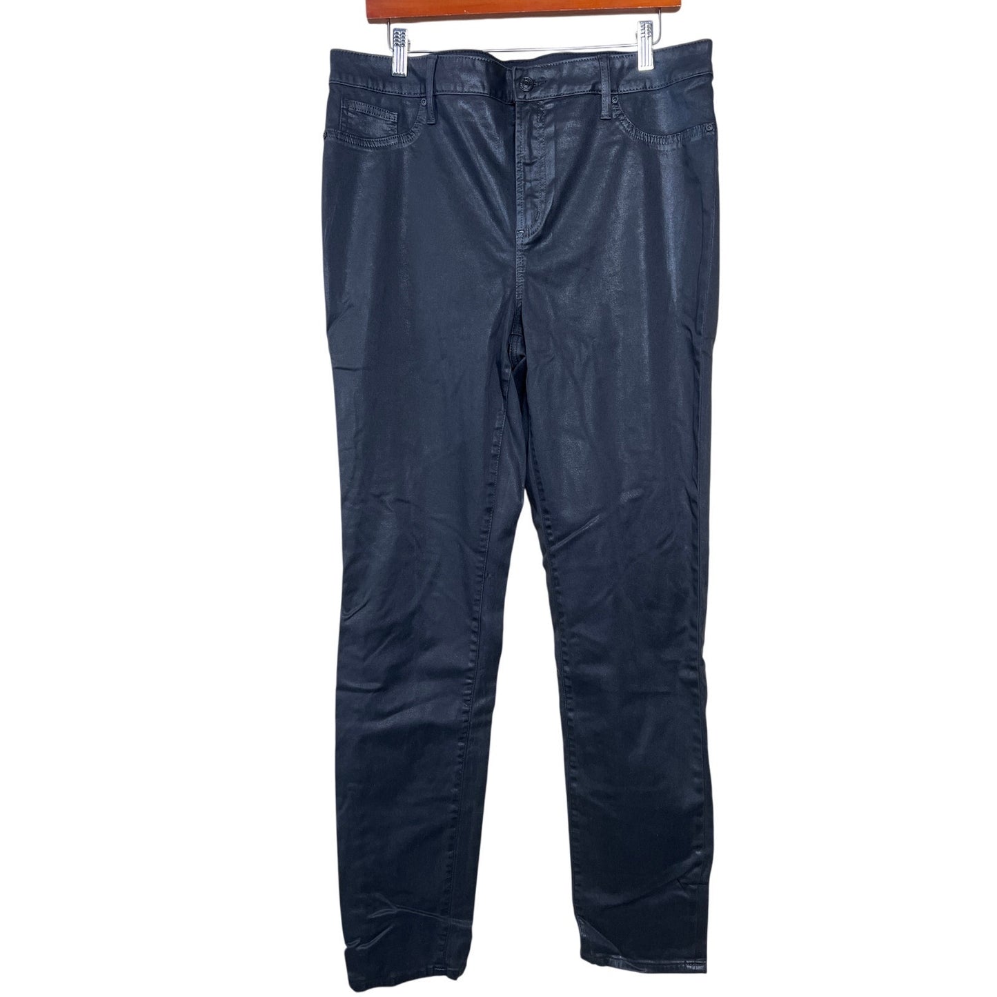 Chicos Black Faux Leather Replica Jeggings Women's Size 14T