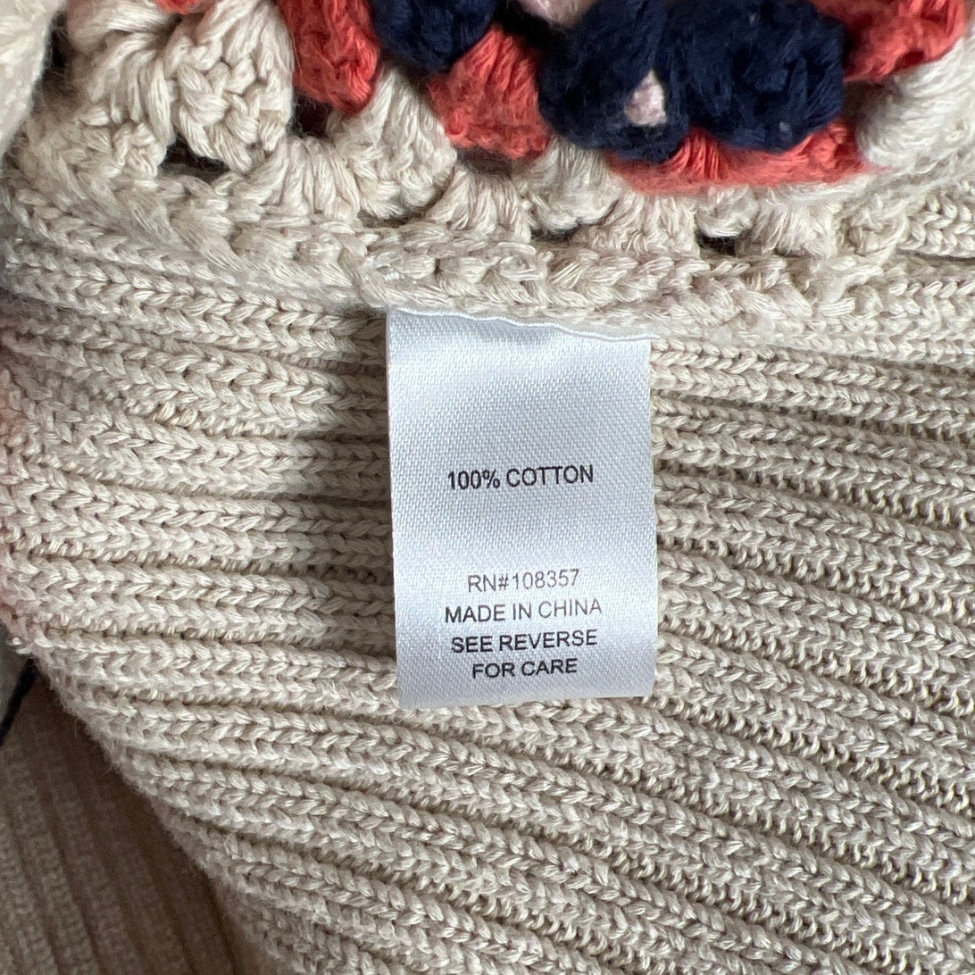 Evereve XS Vest Knit Patterned 100% Cotton Tia Crochet