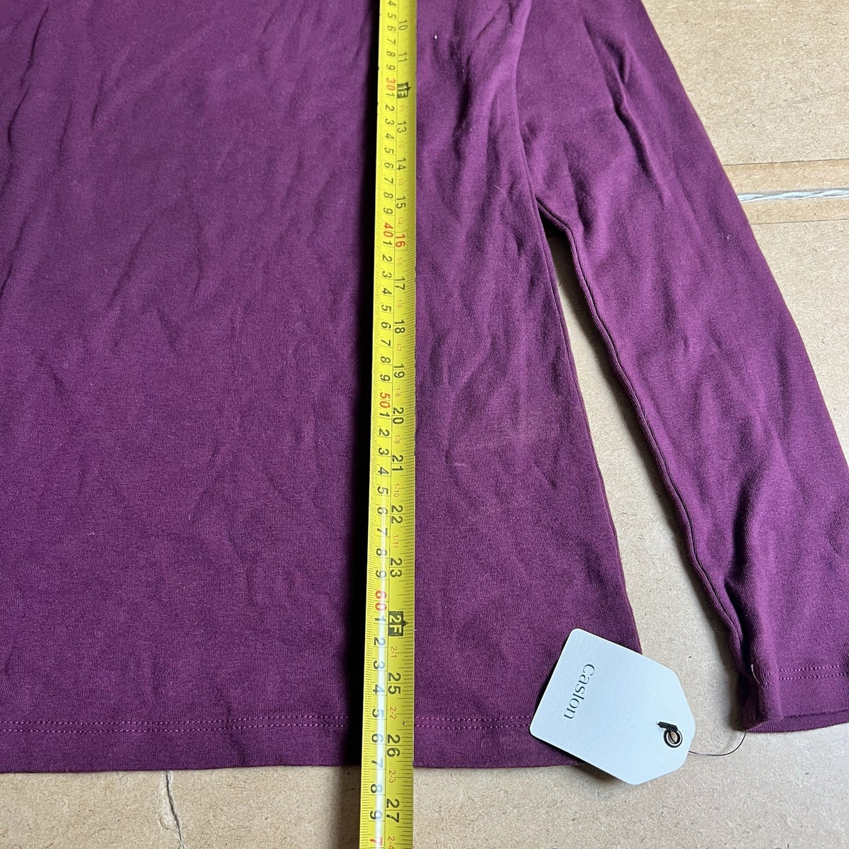 Caslon T-Shirt Womens M Purple Basic Crew Neck Long Sleeve Jersey Tagless