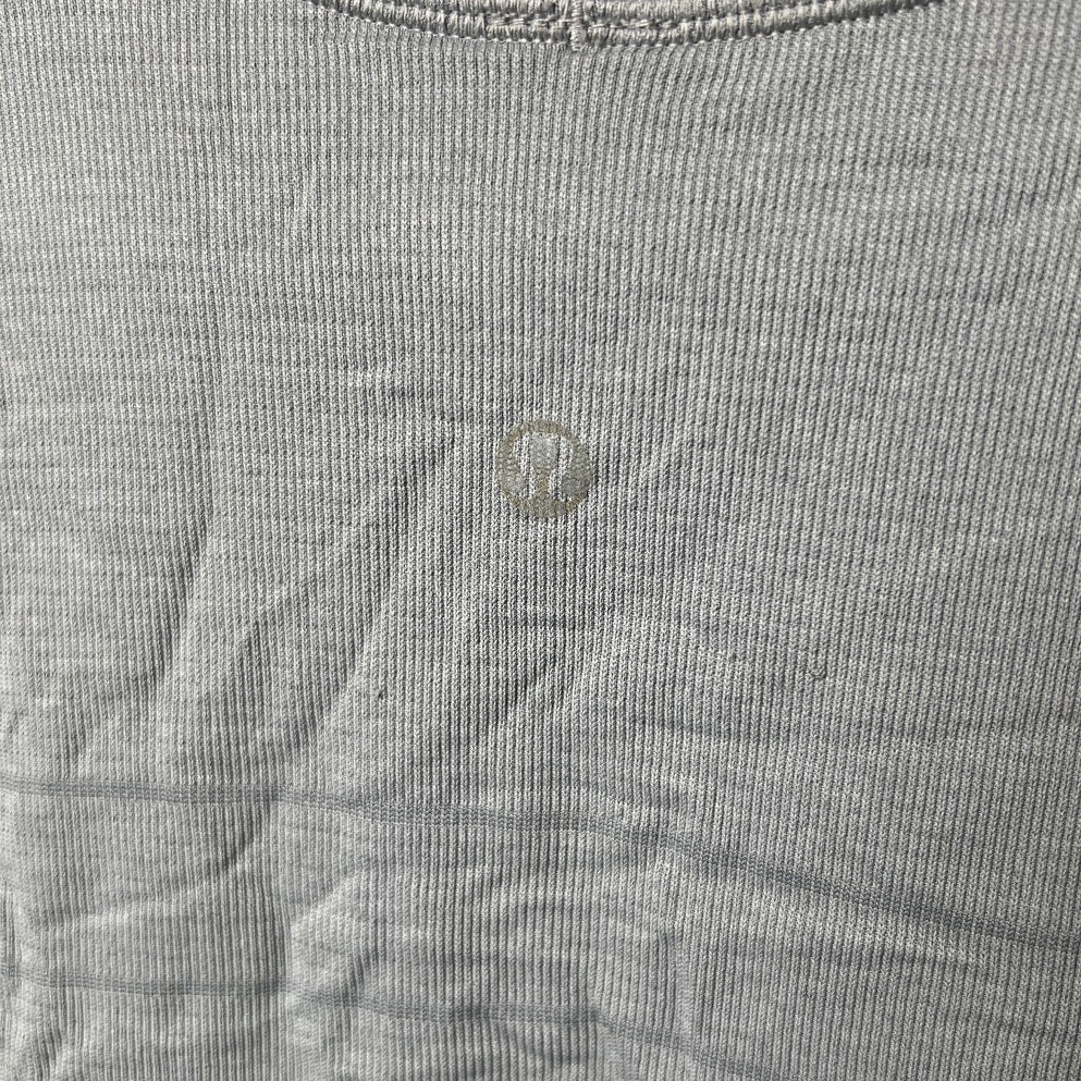 Lululemon Gray Striped Short Sleeve Athletic Shirt Men's *Dimensions In Pictures*