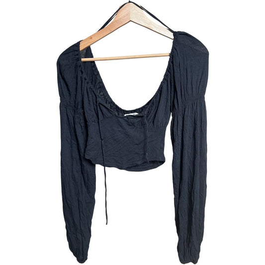 Urban Outfitters Off Shoulder Long Sleeve Black Top Size Medium