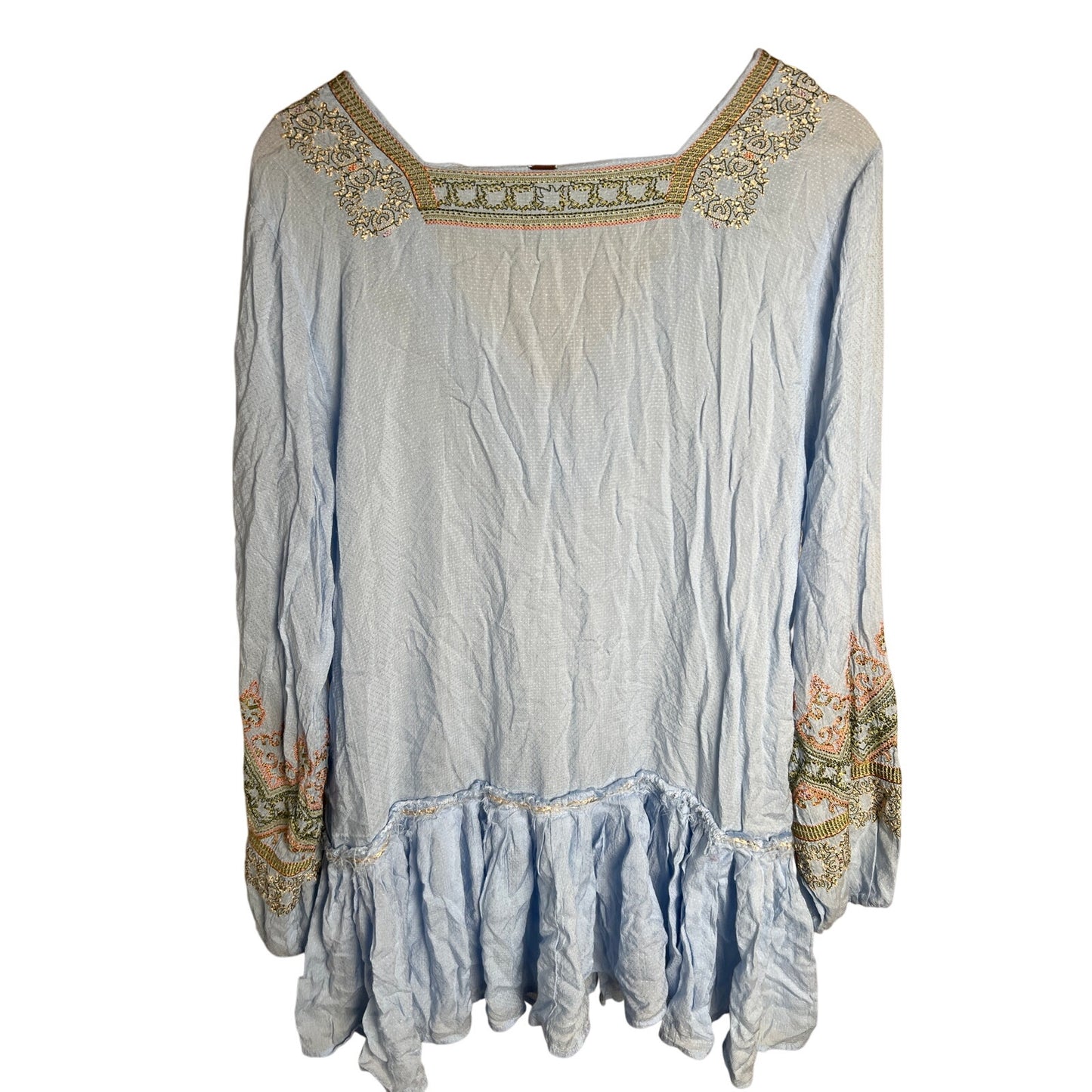 Free People XS Wild One Embroidered Long Sleeve Dress