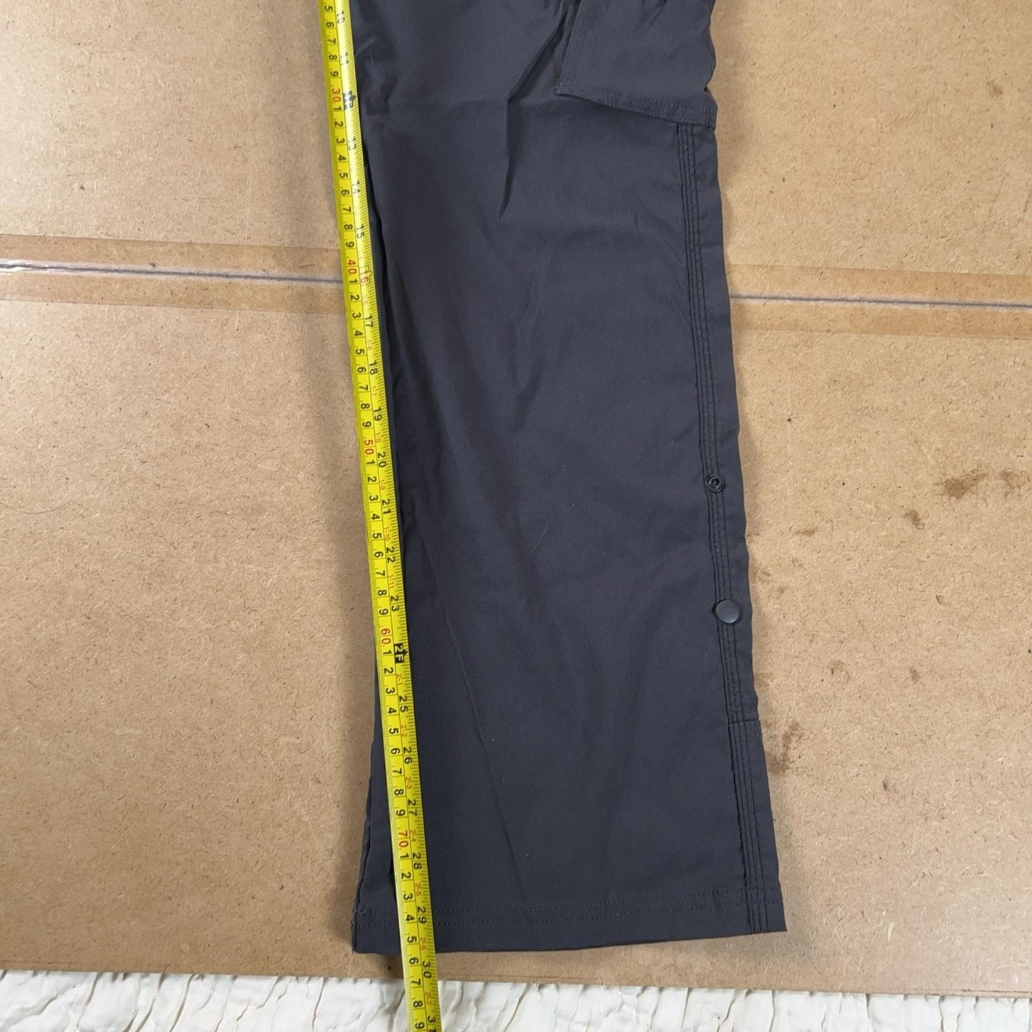 PrAna Pants Mens 32x30 Gray Cargo Nylon Slim Stretch Adjustable Waist Travel