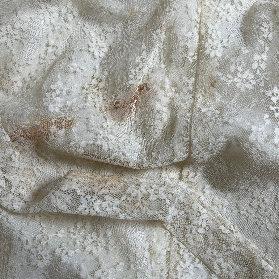 Vintage Gunne Sax White Lace Prairie Gown Dress Size 9