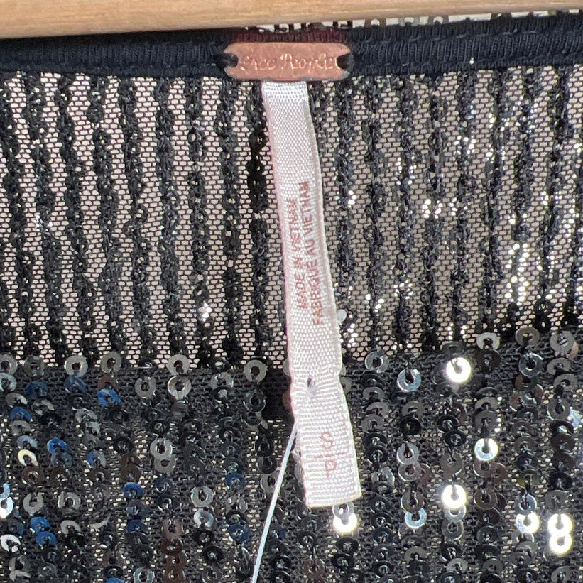 Free People Size Small Giselle Sequin Mini Dress Graphite