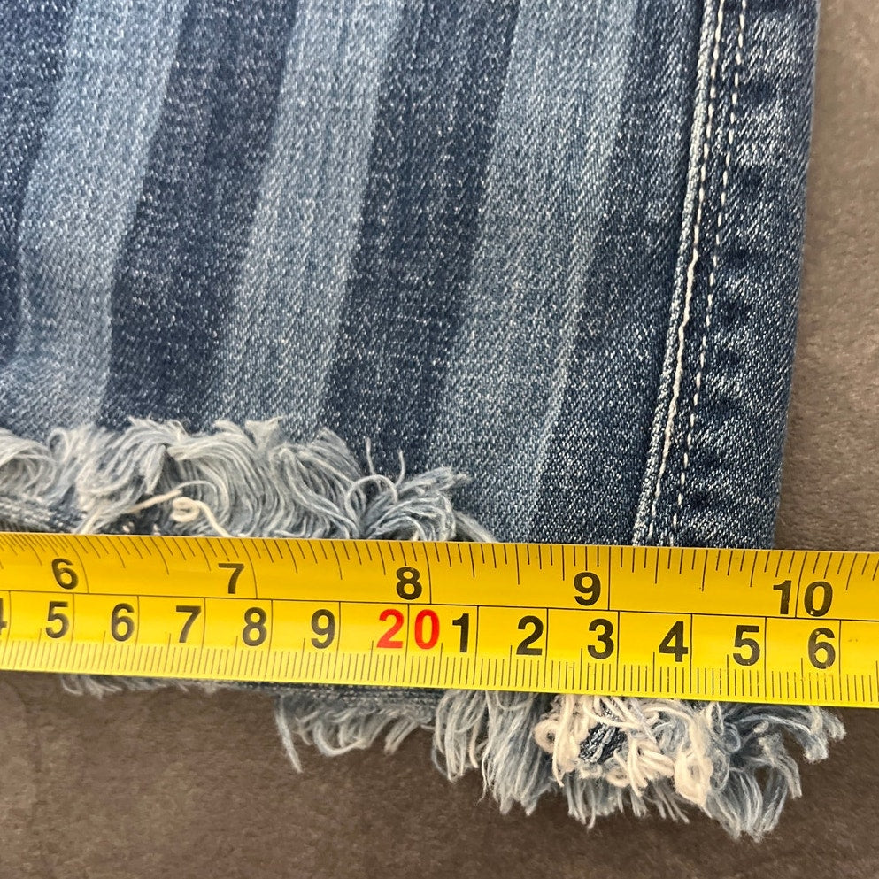 Rock & Republic Lolita Freedom Rock Stars Stripes Frayed Denim Jean Shorts