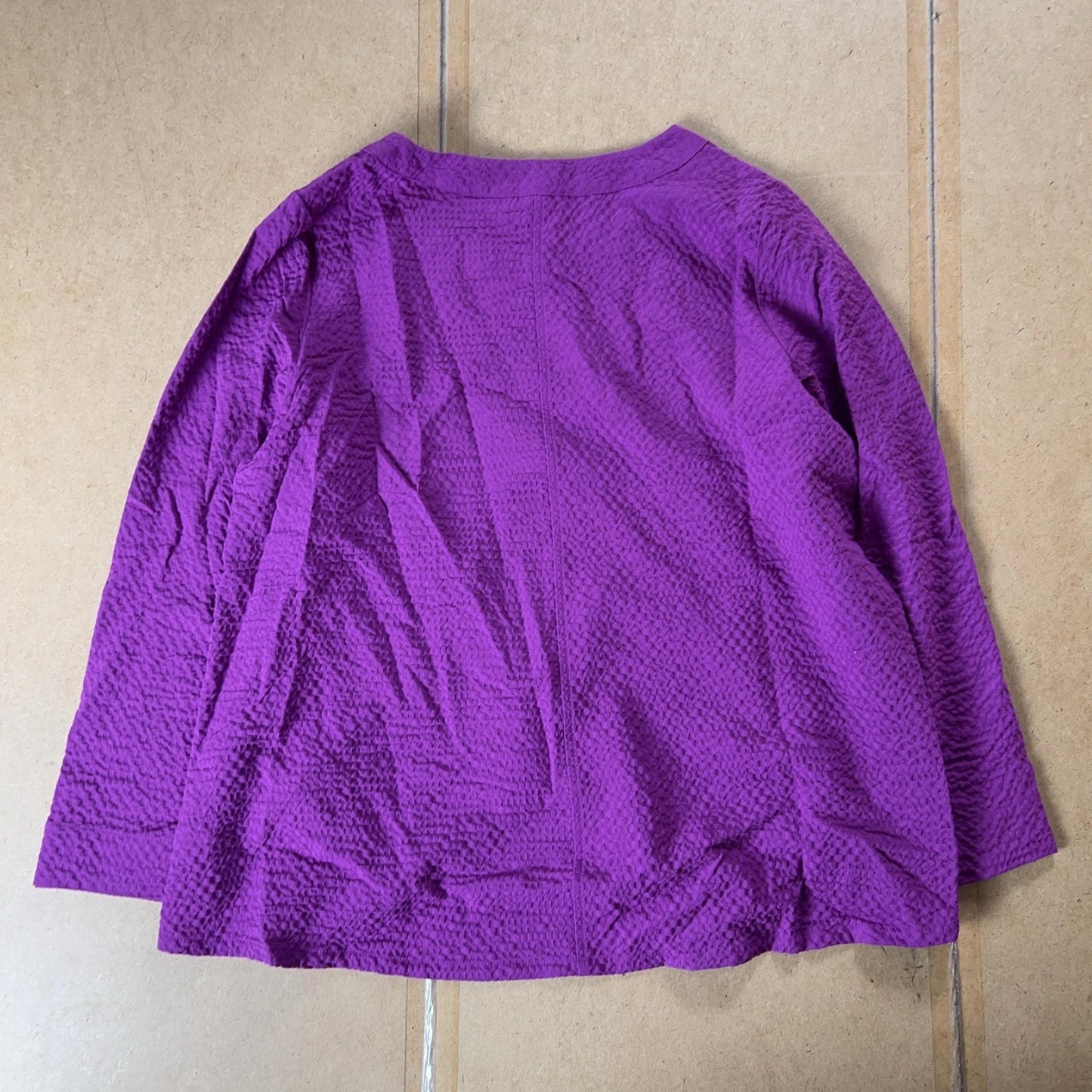 Habitat Shirt Jacket Women M Purple Seersucker Lightweight Pockets Button