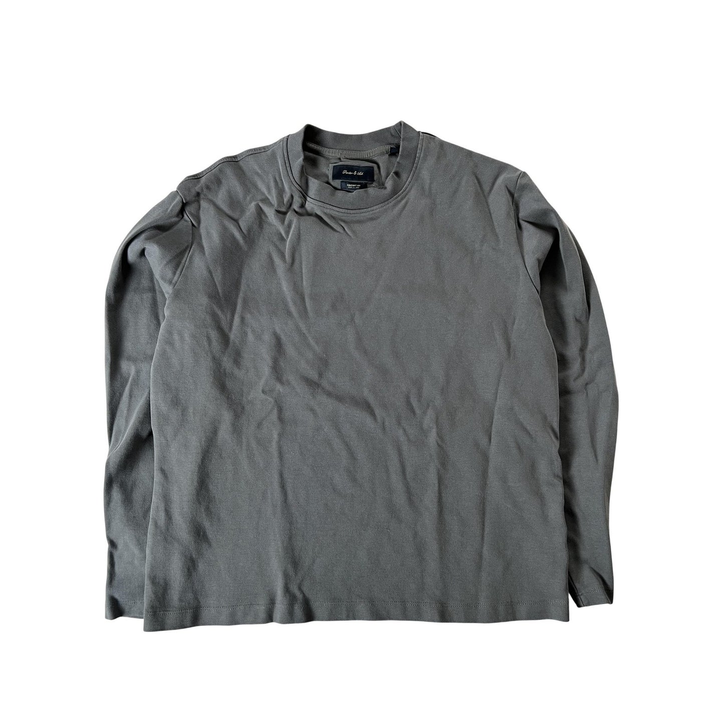 Parker & Hale Shirt Mens M Green Long Sleeve Crew Neck Cotton Jersey Relaxed Fit