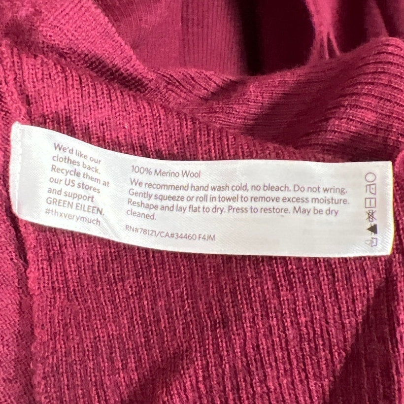 Eileen Fisher XL Red Cardigan 100% Merino Wool