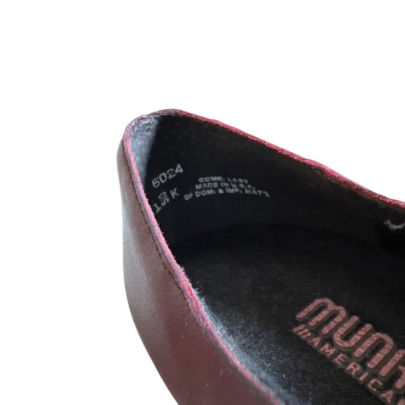 Munro American SZ 7.5W Burgundy Leather Loafer Comfort Walking Shoes