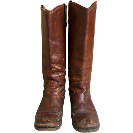 Frye Women Melissa Botton Redwood Riding Boots 6 1/2 Made In Mexico