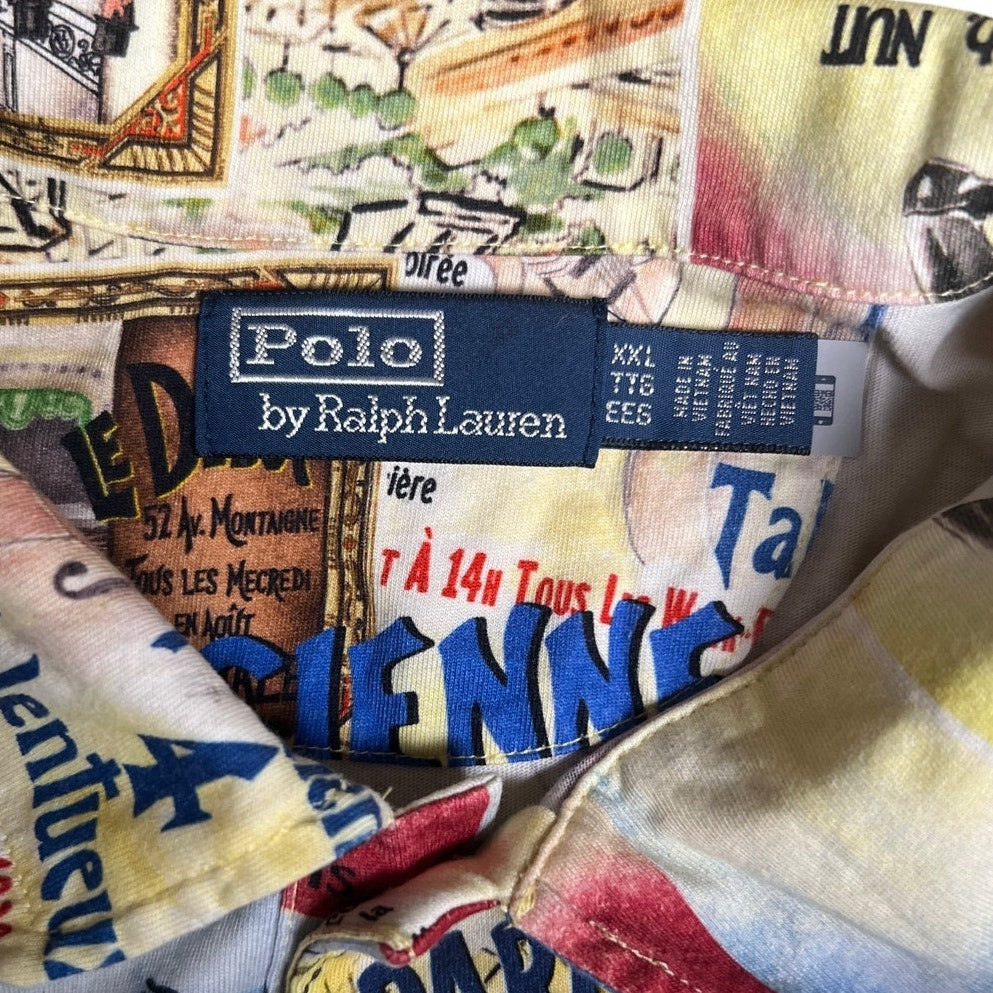 Polo Ralph Lauren Men Printed City Of Lights Eiffel Paris Poster Polo Shirts 2XL