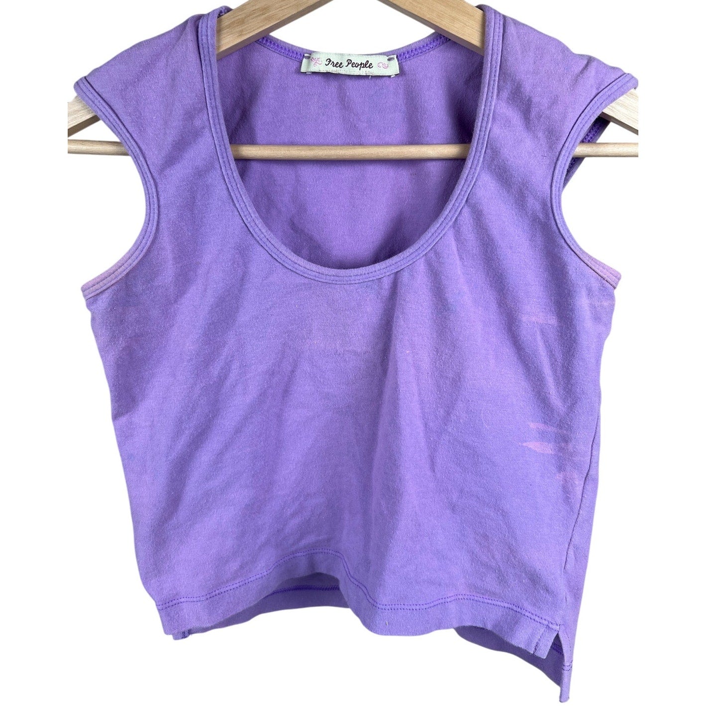 Free People Purple Women Tank Top *Minor Stains*