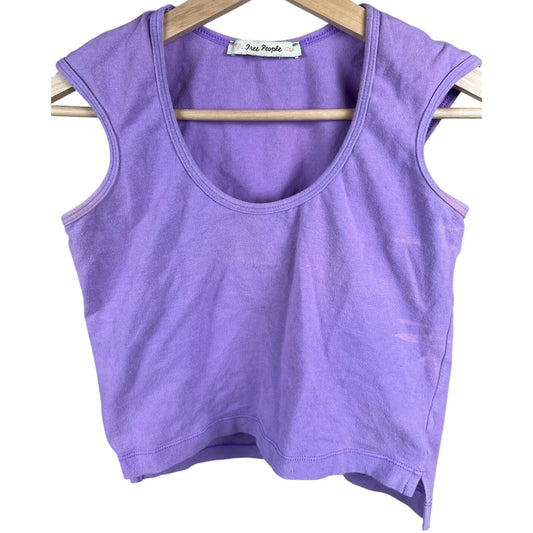 Free People Purple Women Tank Top *Minor Stains*