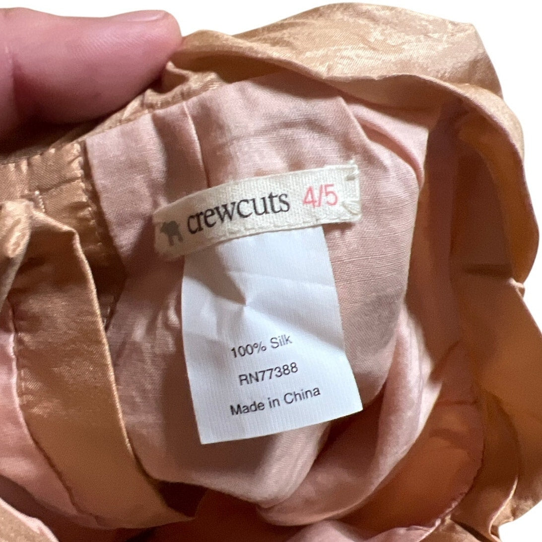 Crewcuts Girls Rose Gold 100% Silk Top 4/5