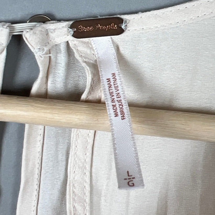 Free People Tunic Tank Top Size Large White Layers In Love Tiered Blouse Shirt