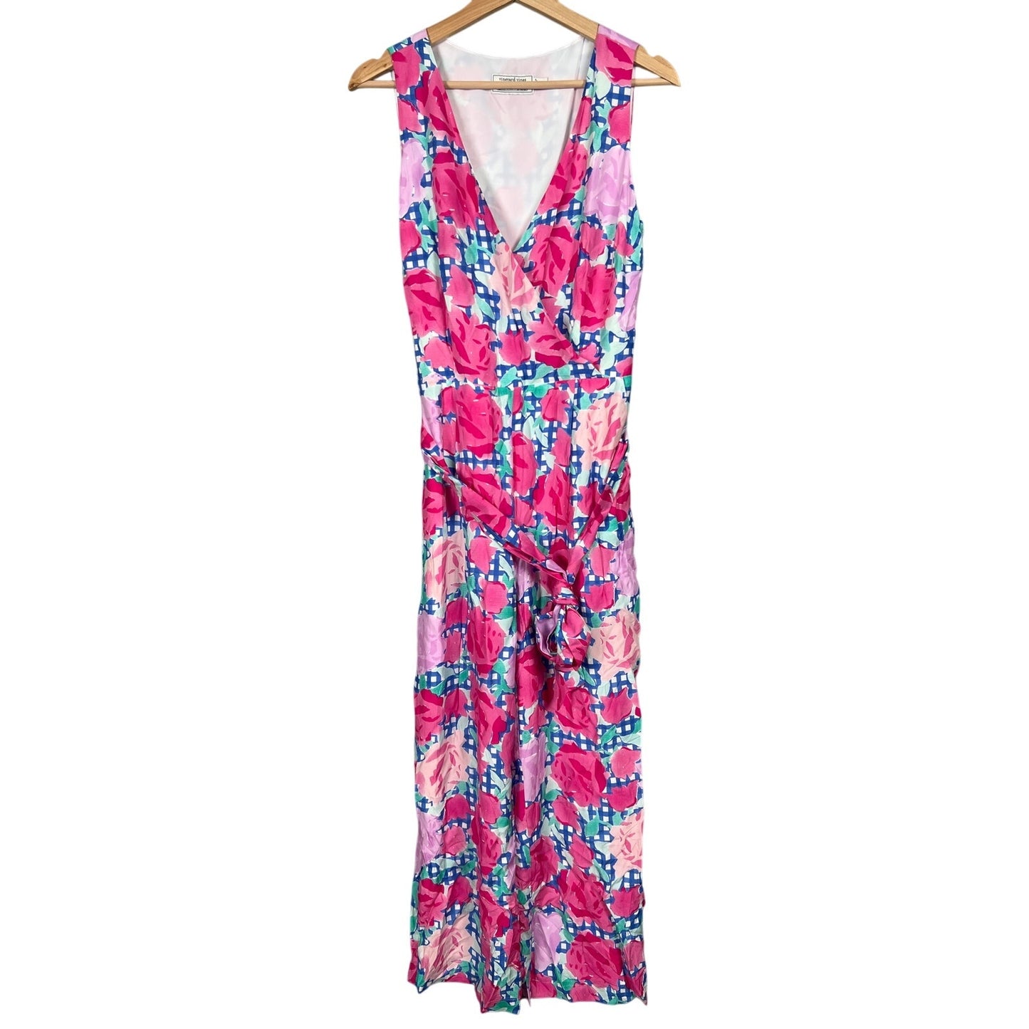 Vineyard Vines Kentucky Derby Run For The Roses Silk Blend Sleeveless Jumpsuit 6