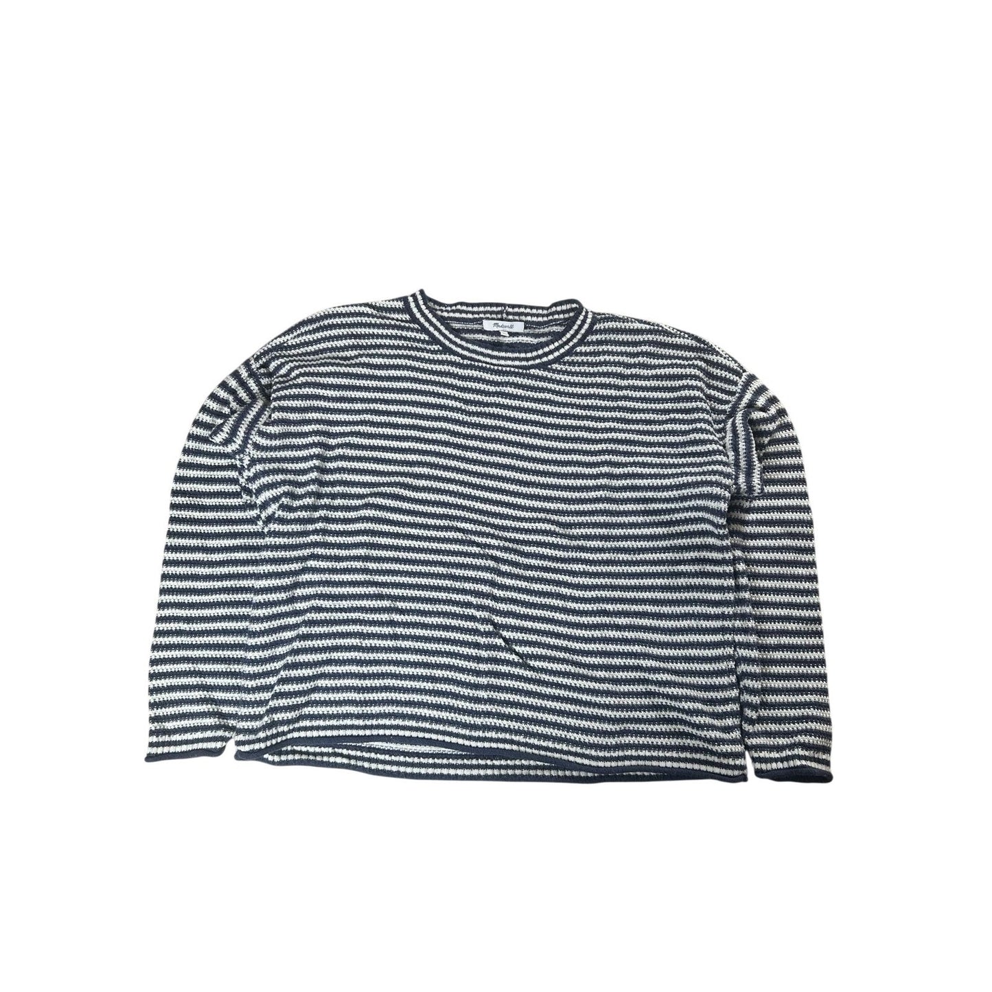 Madewell Sweater Womens XL Blue Striped Open-Knit Lightweight Pullover Casual