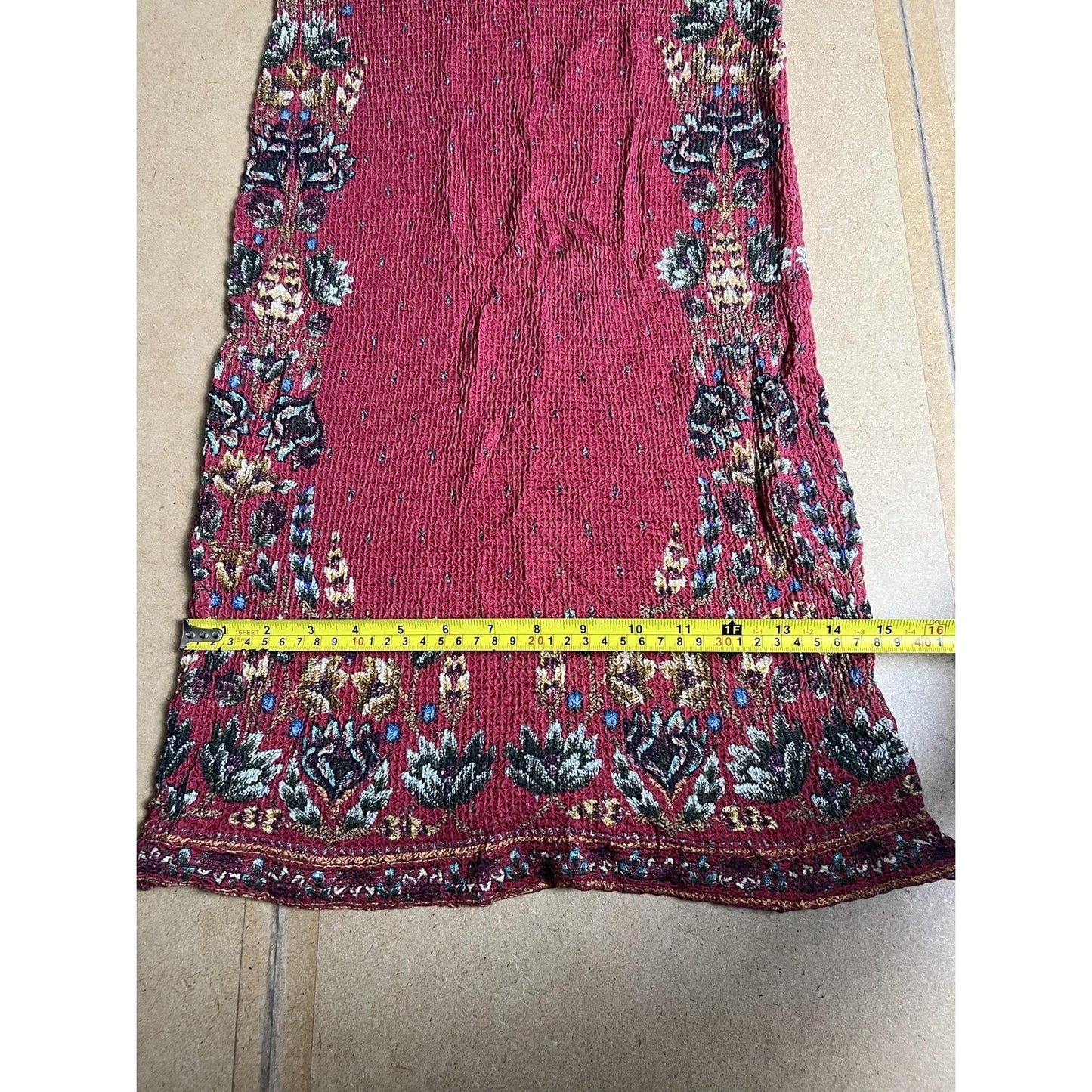 FARM For Anthropologie Tank Womens L Red Cropped Floral Off Shoulder Ruffle
