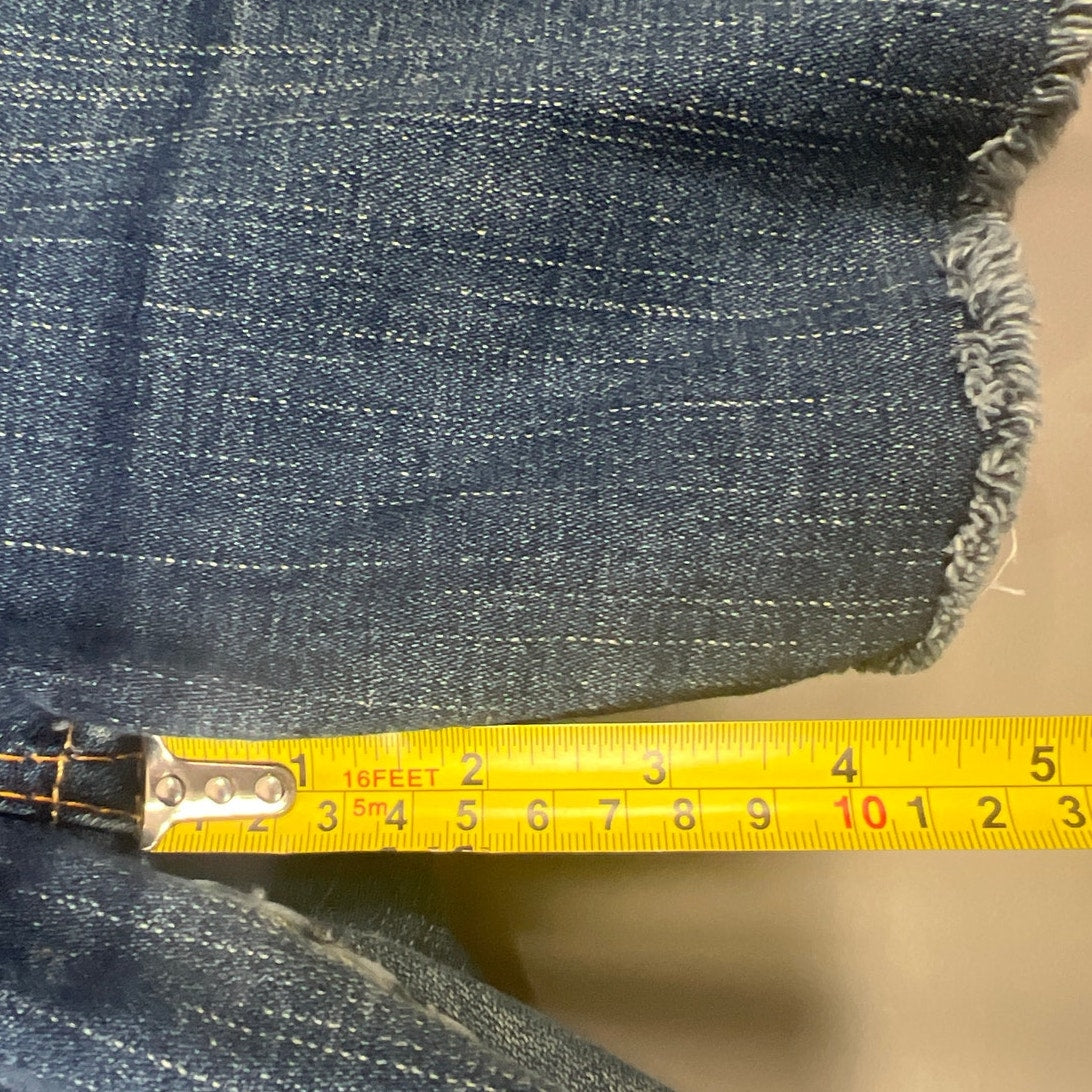 True Religion Raw Hem Shorts Blue Johnny Distressed Women's Size 29