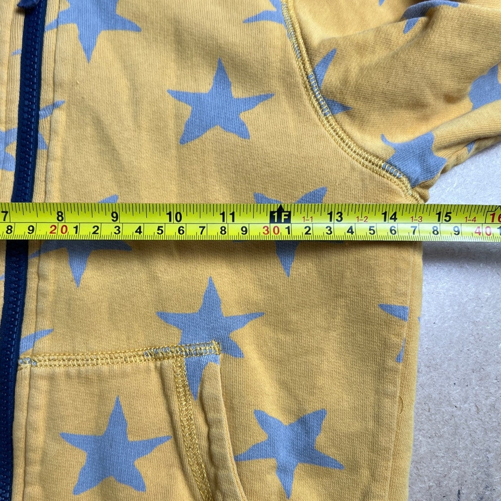 Hanna Andersson Yellow/Gray Zip Up Sherpa Lined Sweater Size 120