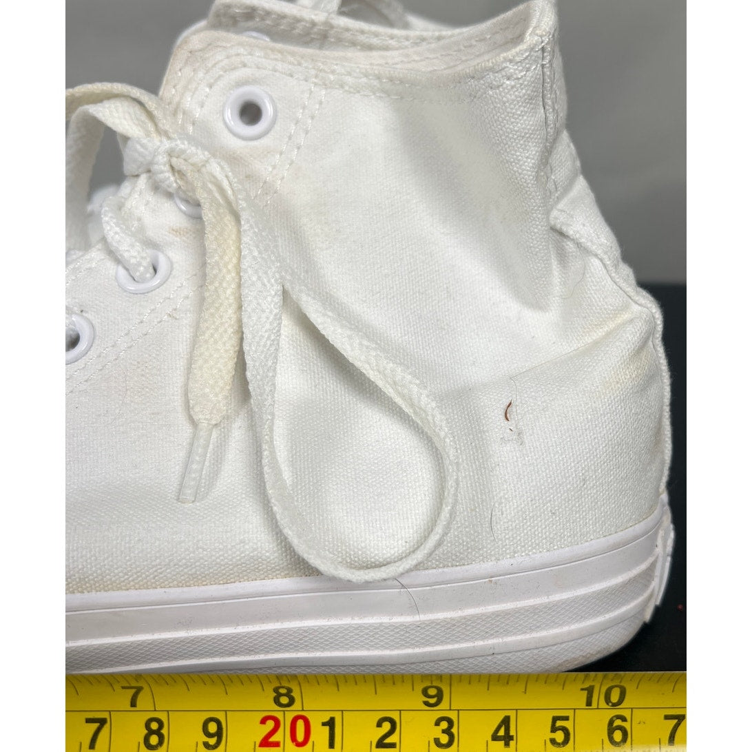 Converse High Top Size 8 Men's White Monochrome Sneakers USED