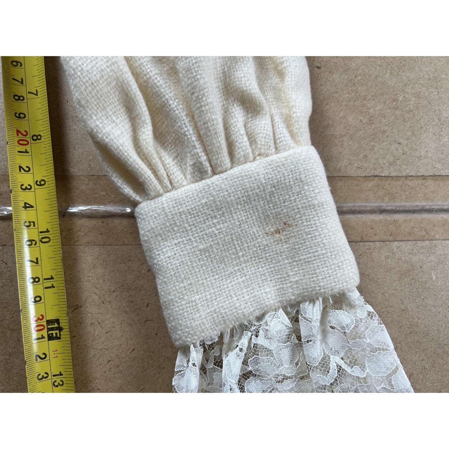 Vintage E.t. CaliforniA Dress Girls 5-6 Years White Lace Ruffle Shift High Neck