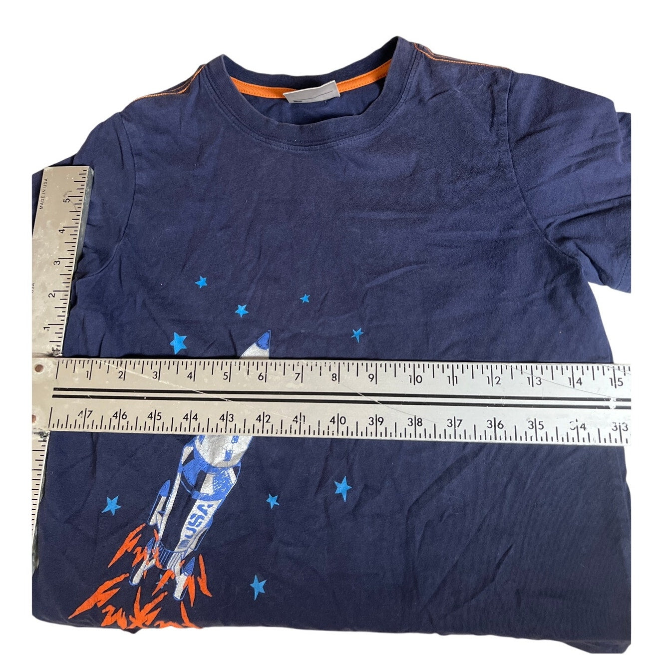 Hannah Andersson Boys Graphic T-shirt Rocket Size 120 (US 6-7)