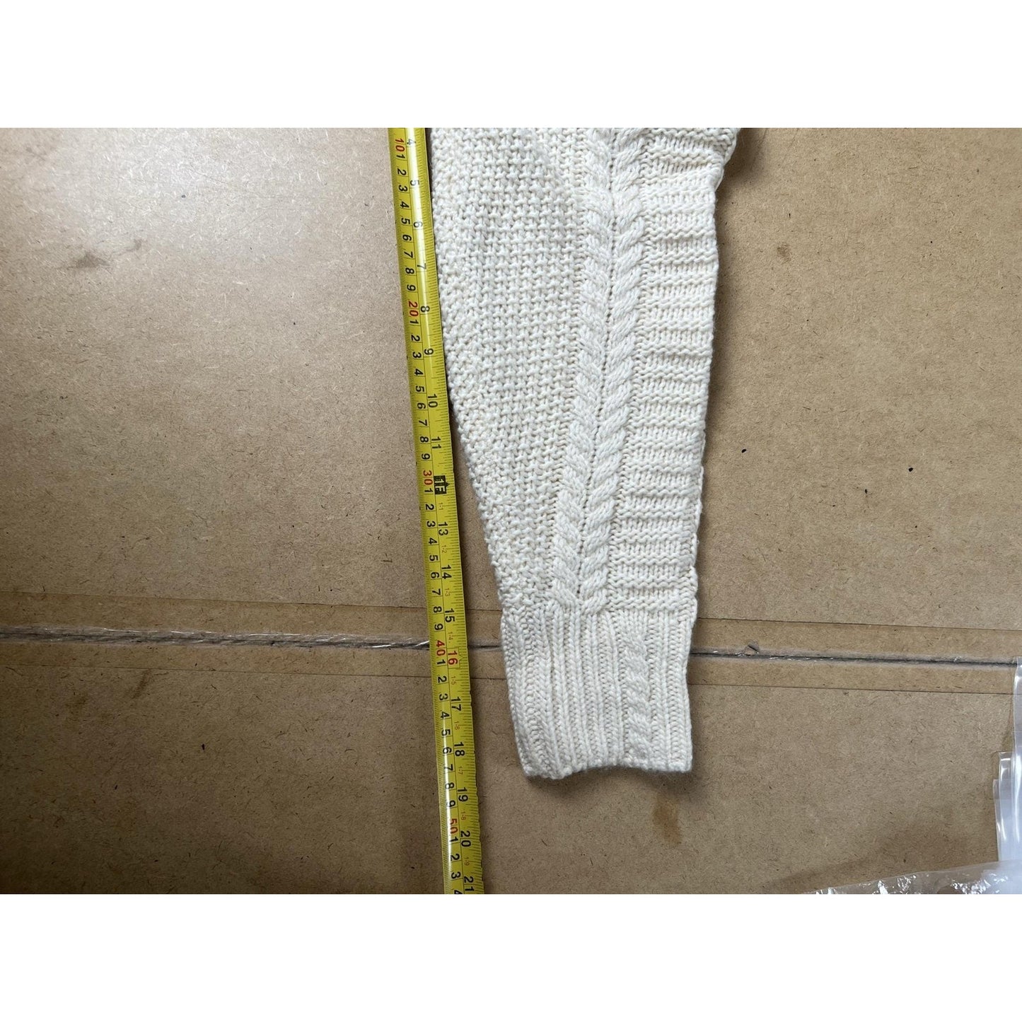Sundance Cushion Womens Extra Large Beige Braided Cotton Blend Cardigan Sweater