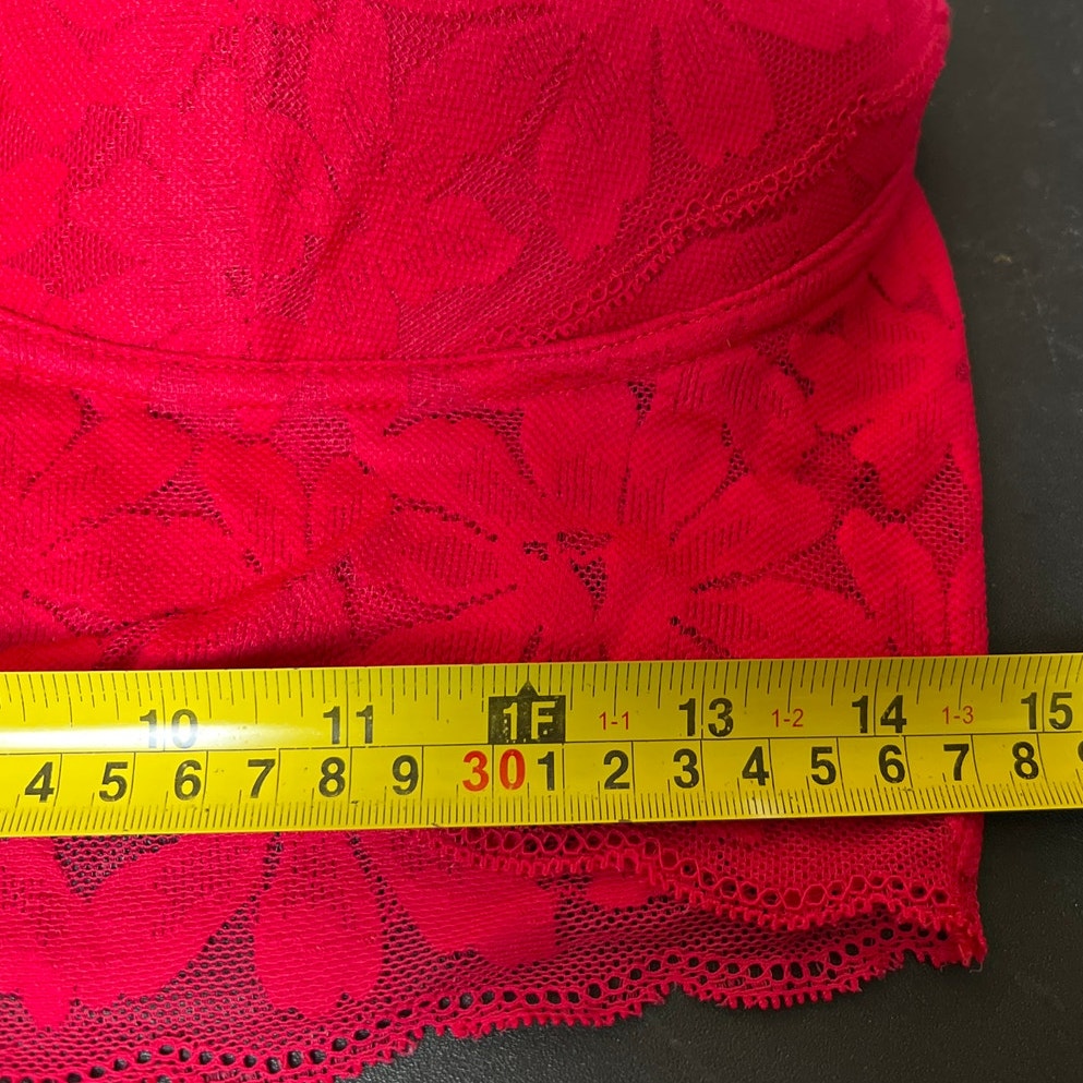 Victoria Secret Pink Red Bra Size XL Lined Pull On Bralette