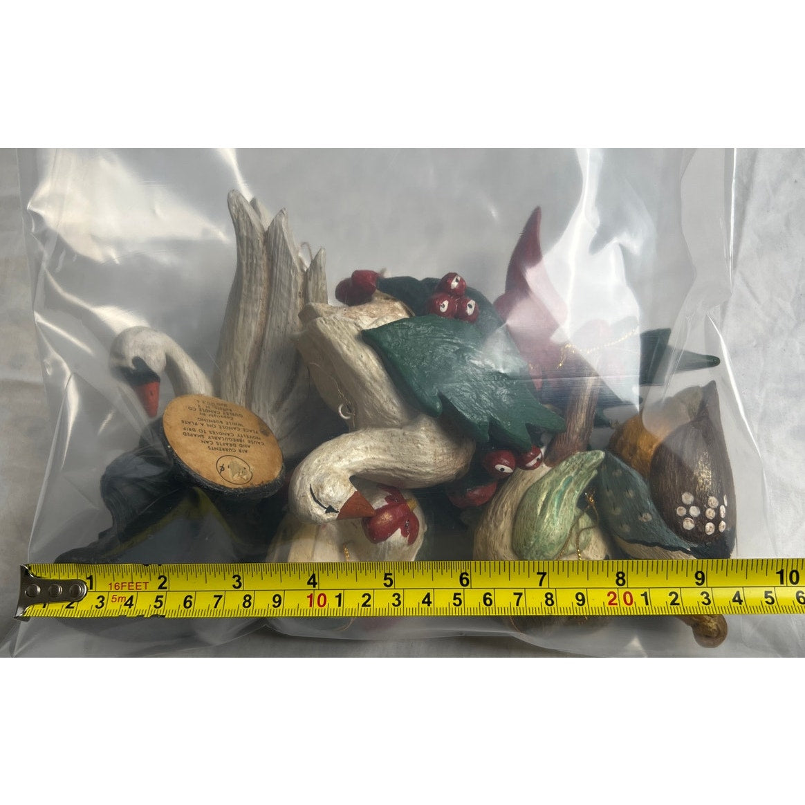 1989 House of Hatten Twelve Days of Christmas Swan Turkey Christmas Ornaments