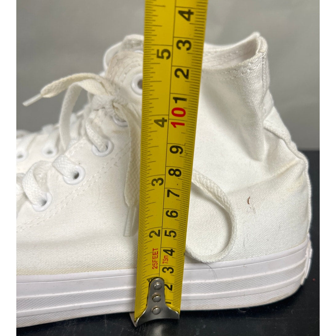 Converse High Top Size 8 Men's White Monochrome Sneakers USED
