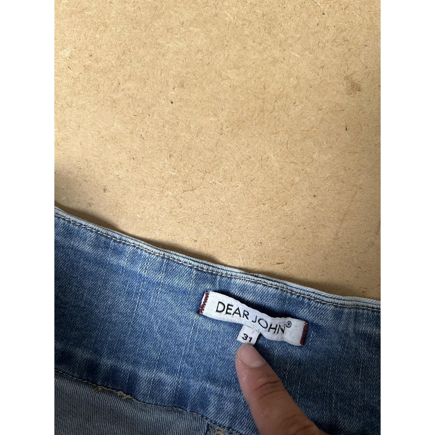 Dear John Pants Womens 31 Blue Wide-Leg Denim Chino Pockets Zip Button