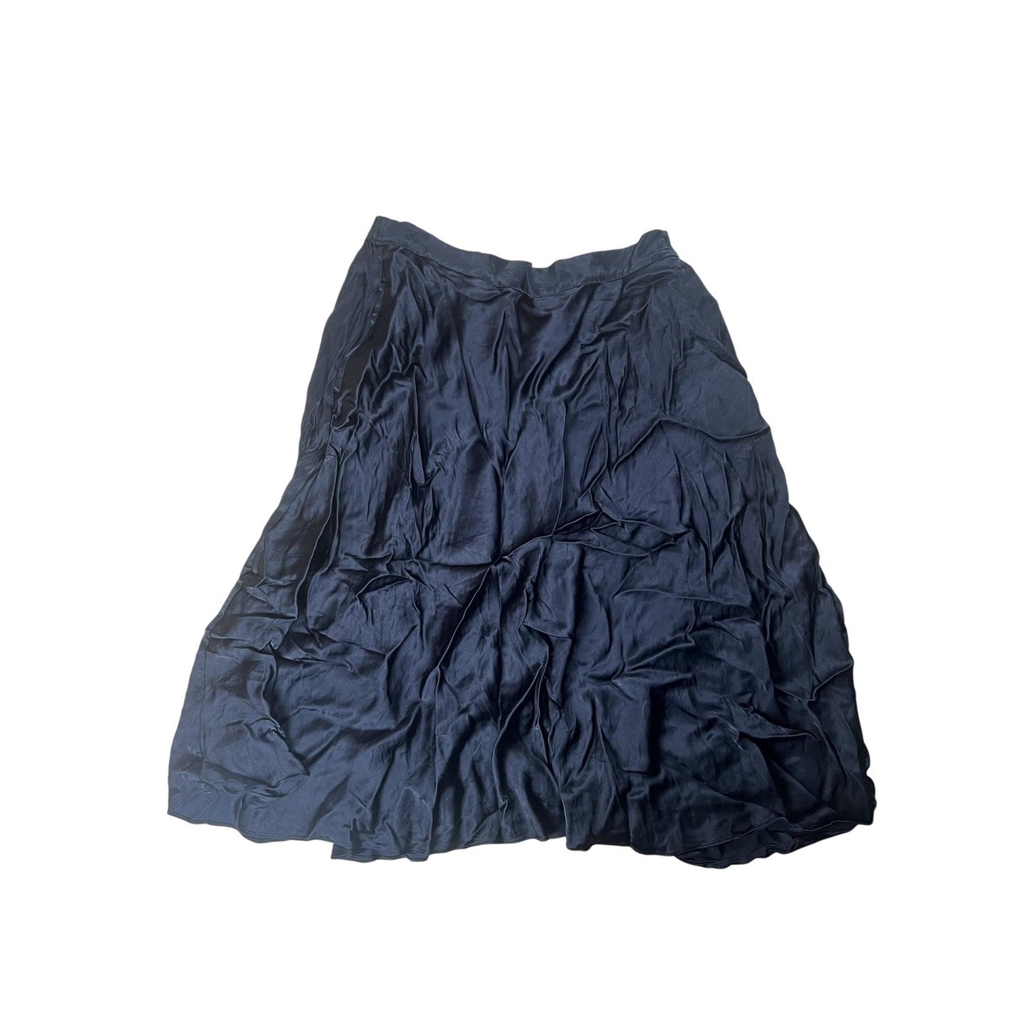 Maeve Skirt Womens XL Black A-Line Satin Viscose Midi Elastic Waist Pull On