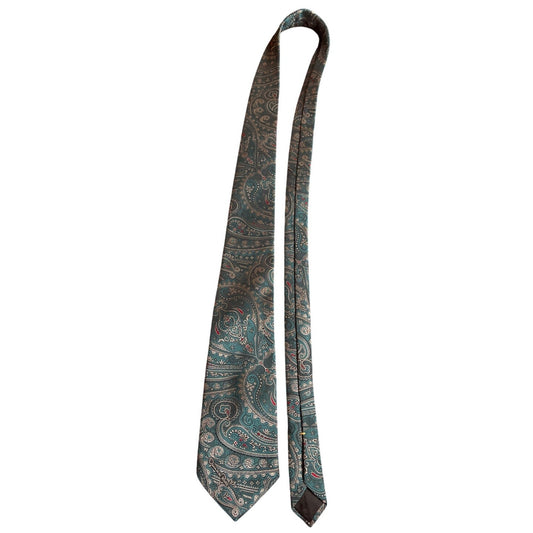 Oscar De La Renta Paisley Blue Red Men Tie