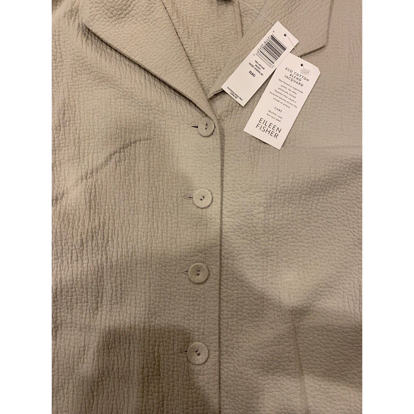 NWT Eileen Fisher Off-White Short Shaped Jacket Size XL - F8JC-J0536M - $298