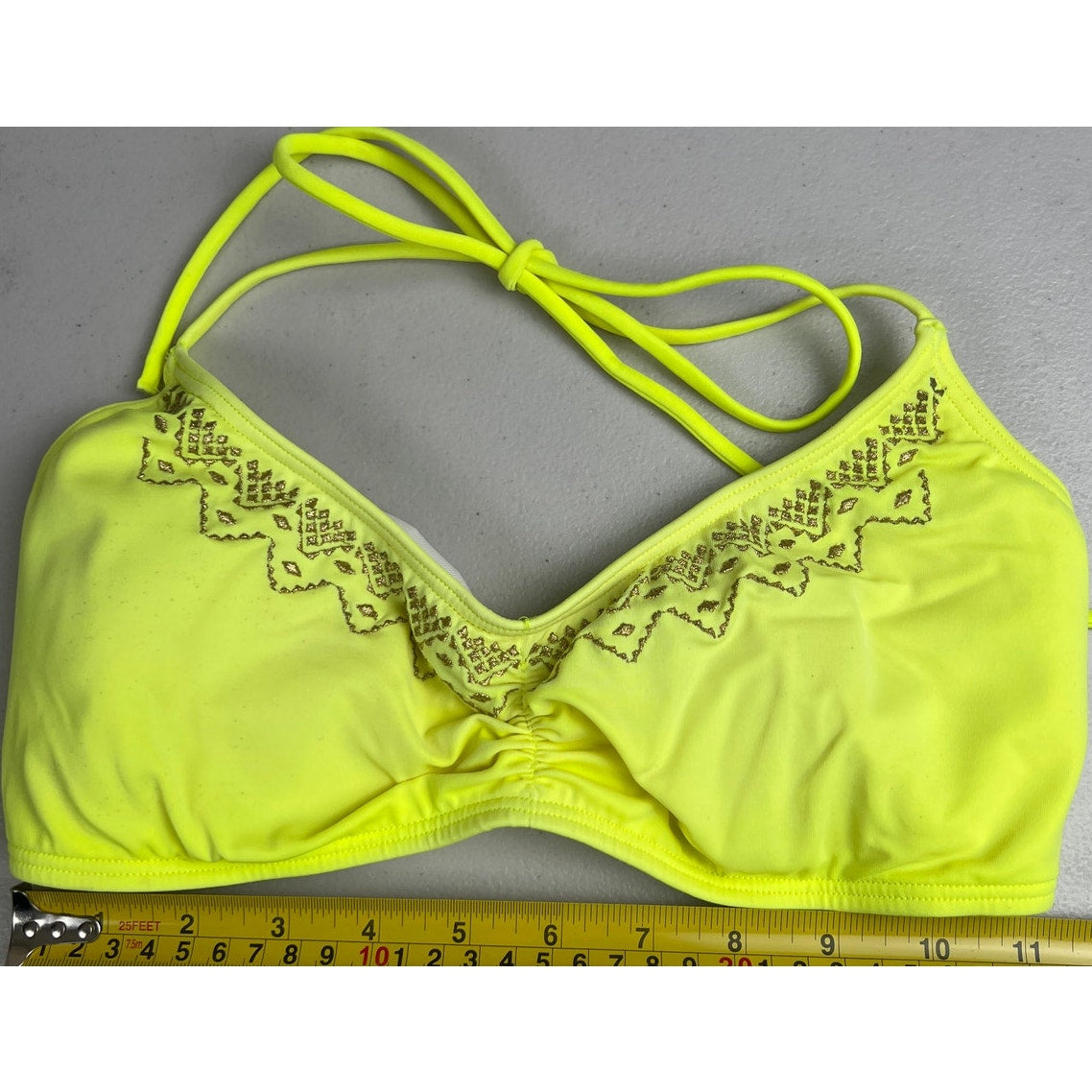 PINK Victoria Secret Size Medium Yellow Swim Top Bikini