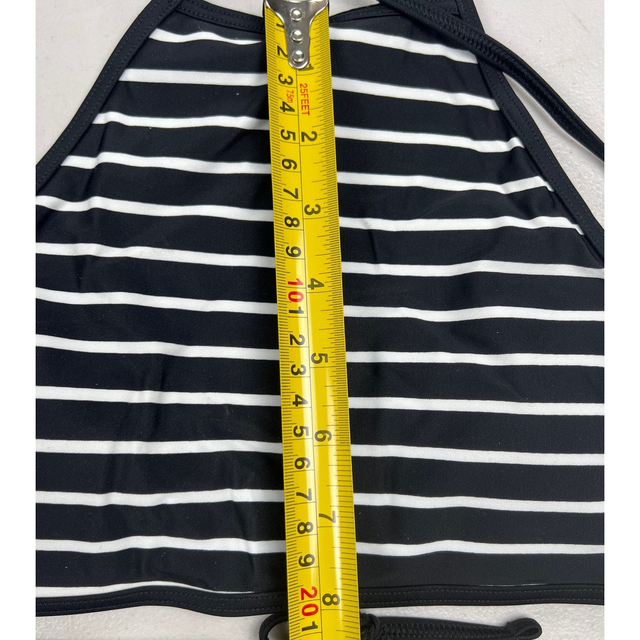 Aerie Triangle Striped Swim Top XS Crop Halter Tie