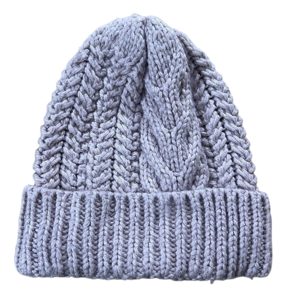 The North Face Beanie Womens One Size Pink Knit Cable Cuffed Logo Winter