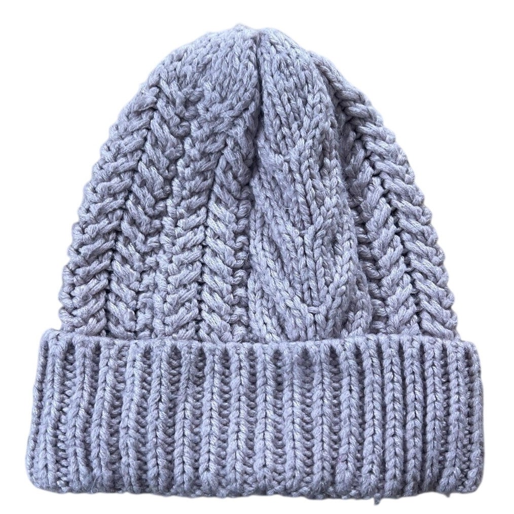 The North Face Beanie Womens One Size Pink Knit Cable Cuffed Logo Winter