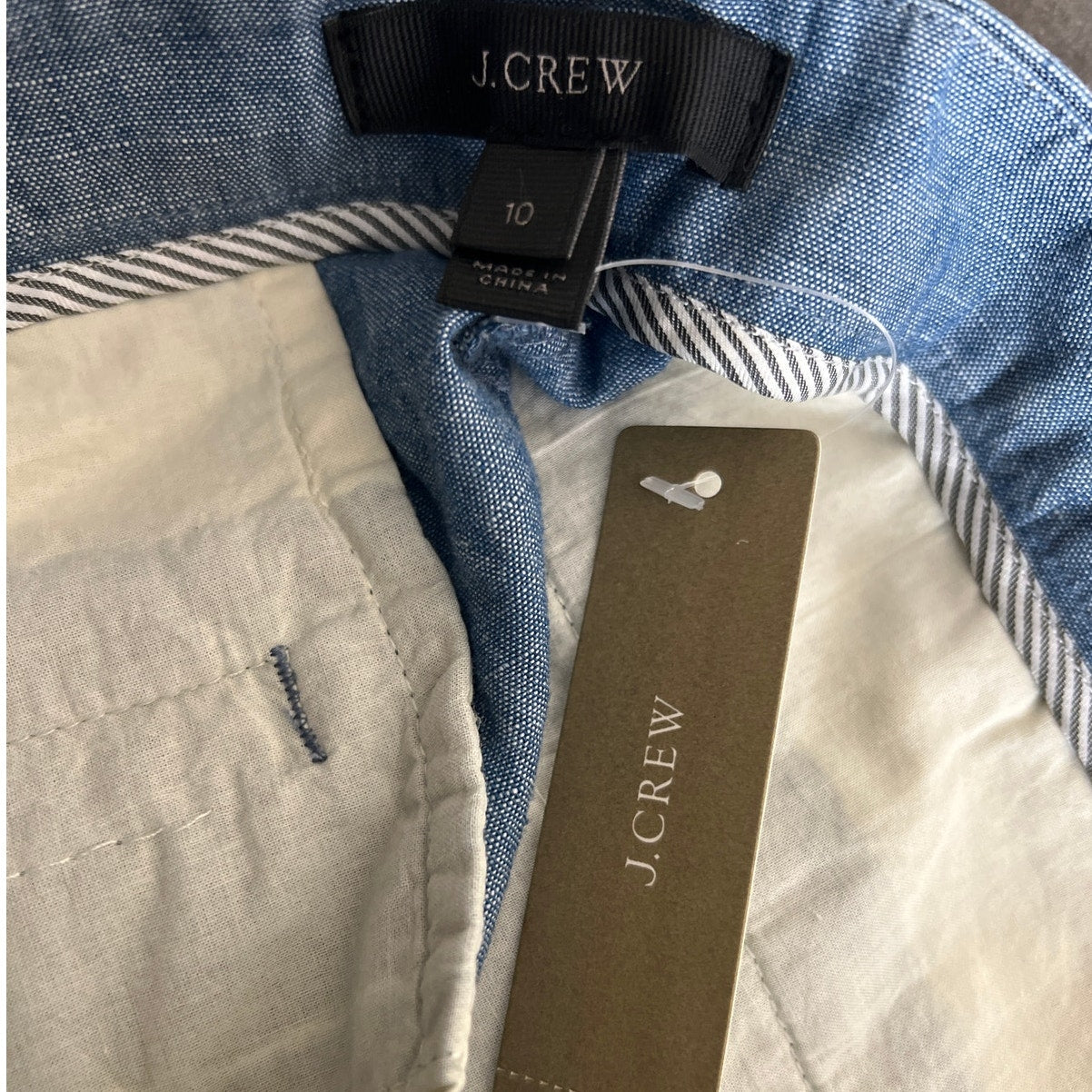 J. Crew Blue Women Size 10 Ruffle Shorts Cotton