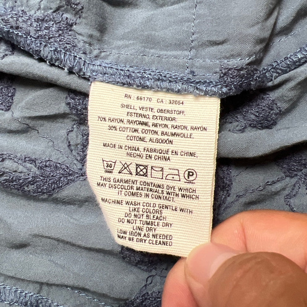 Hei Hei Embroidered Periwinkle Blue Draped Cardigan Spring Jacket Kimono Small