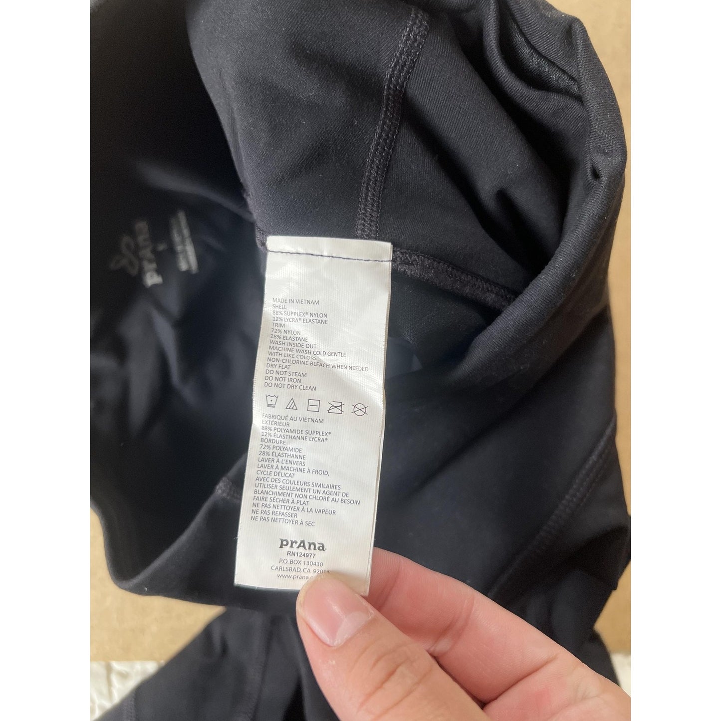 PrAna Leggings Womens S Black High Rise Ankle Yoga Colorblock Nylon Spandex