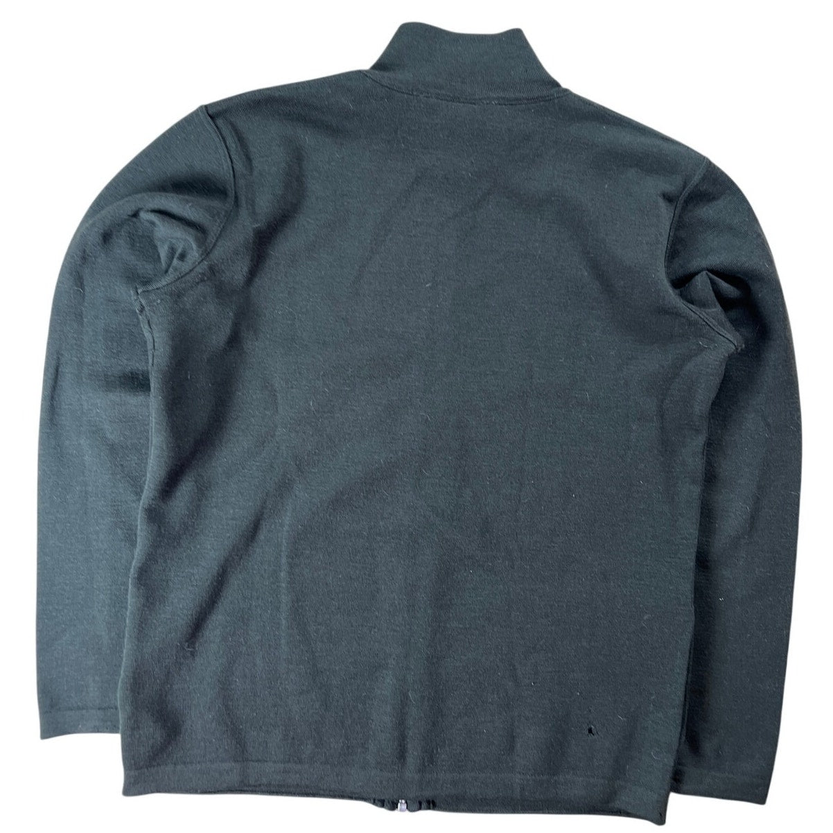 S.N.S. Herning Sweater Size L Olive Pure Wool Knit Full Zip Made in Denmark