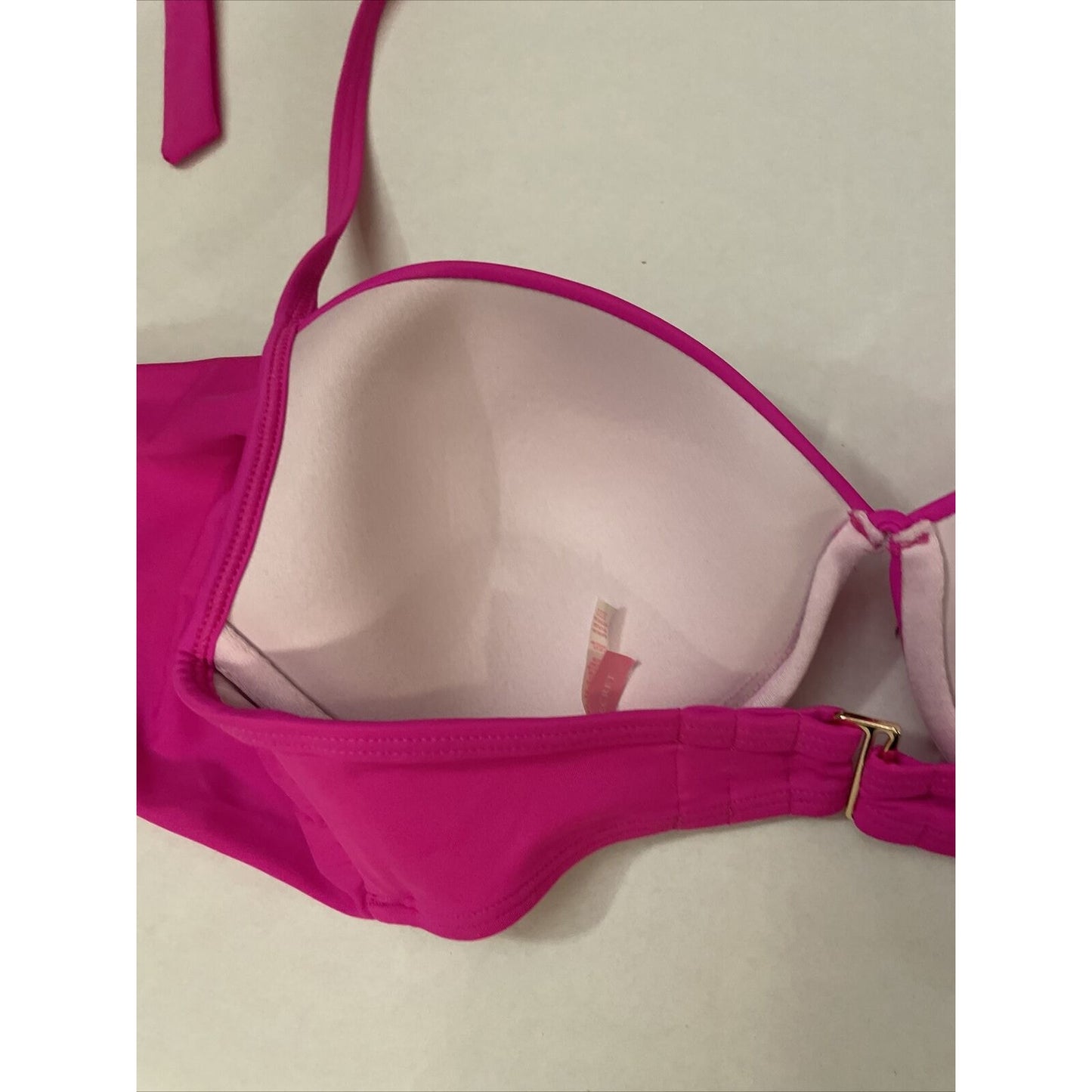 Victoria's Secret Women's Size 32DD Solid Pink Wrap Tie Around Bikini Top - EUC