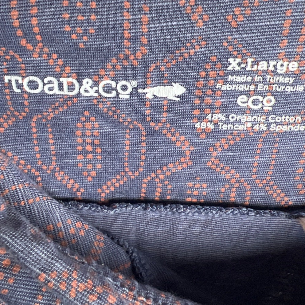 Toad & Co XL Women Purple Tribal Print Skirt Organic Cotton