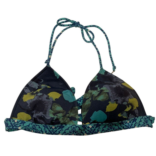 Gilly Hicks Women's Floral Blue Up Lift String Bikini Top Size Large L - EUC